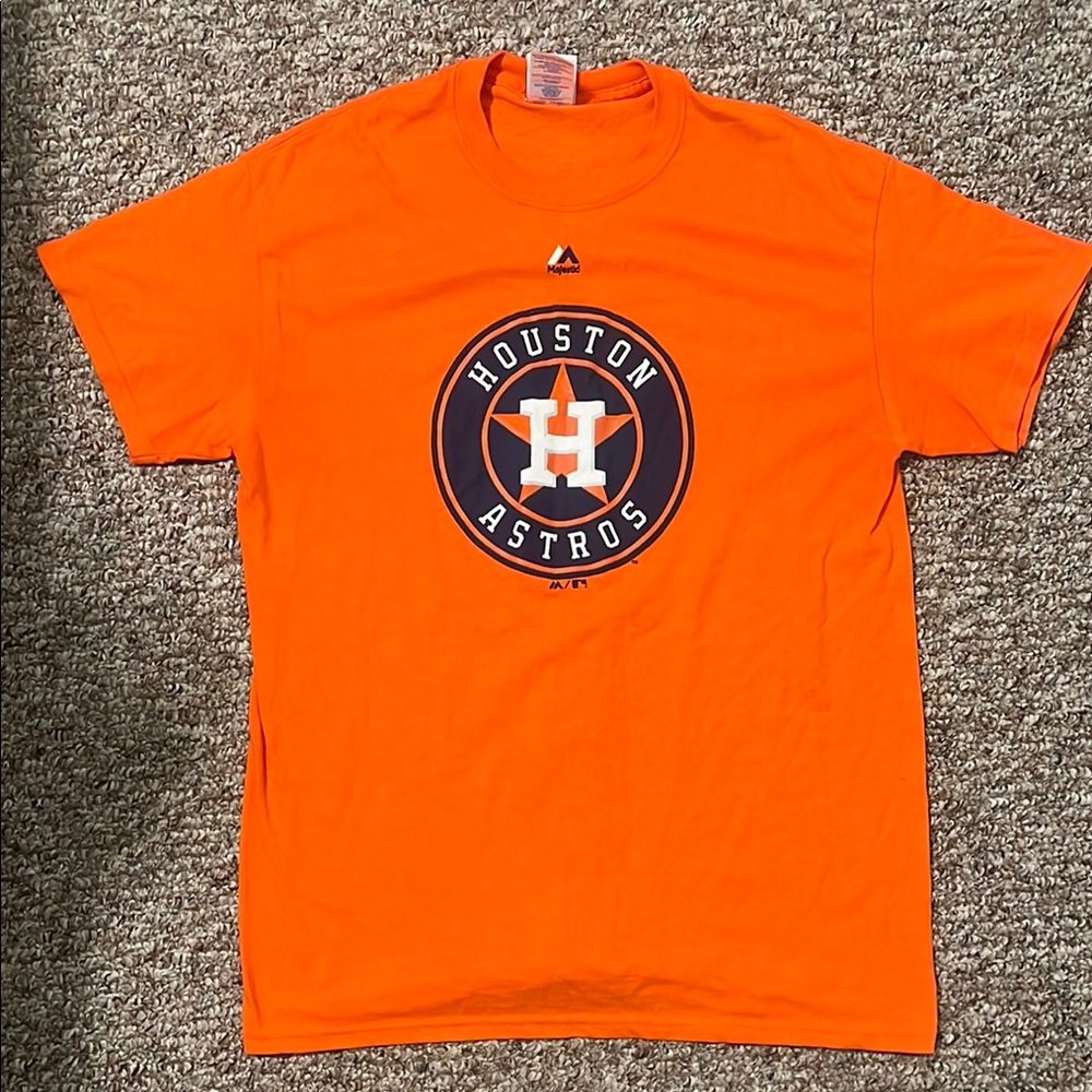 Majestic Orange Houston Astros Short Sleeve Tee
